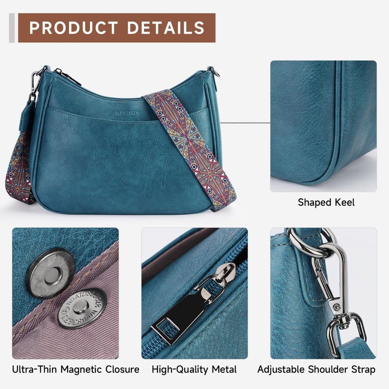 APHISON Trendy Leather Crossbody Purse with Adjustable Strap, Women's Shoulder Handbag - Image 4